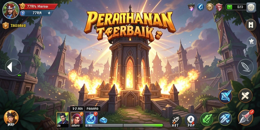 Screenshot utama 77RP menampilkan aksi intens dalam Tower Defense.