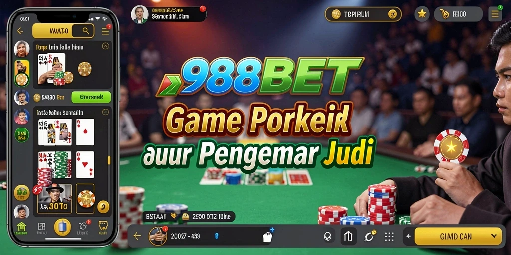 Tampilan gameplay Poker yang seru dan mendebarkan di 988BET.