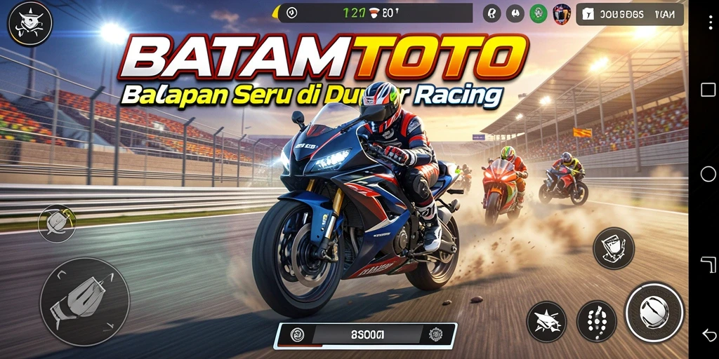 Tampilan gameplay seru di BATAMTOTO saat balapan di trek menantang.