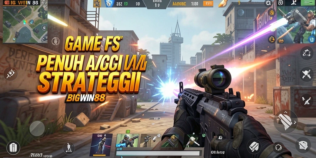 Tampilan gameplay mendebarkan dari BIGWIN88 FPS.