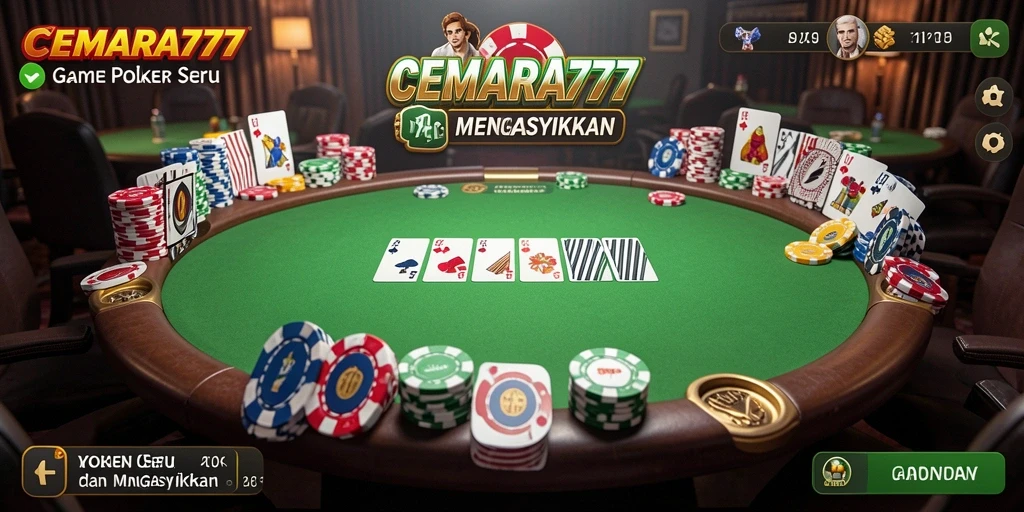 Tampilan permainan Poker di CEMARA777 dengan grafis menarik.