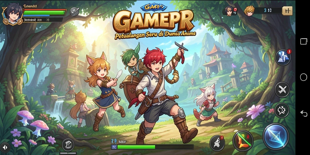 Menampilkan gameplay menarik dalam dunia Anime yang penuh warna.
