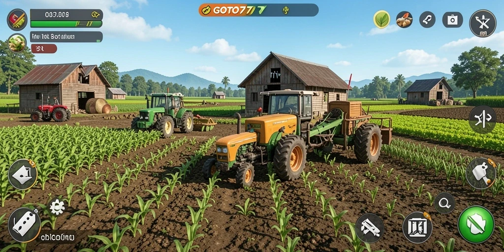 Tampilan gameplay GOTO77 yang menarik dengan aktivitas bertani.