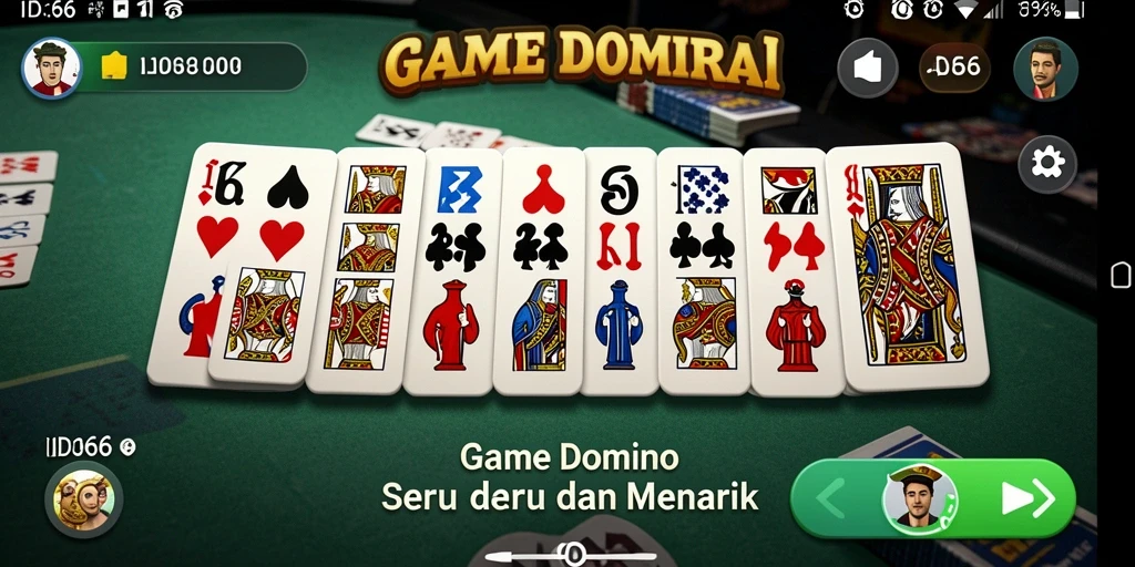Tampilan permainan domino yang seru dan menarik di ID66.