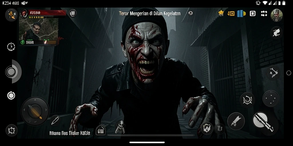 Tampilan menyeramkan gameplay K234 dengan suasana mencekam.
