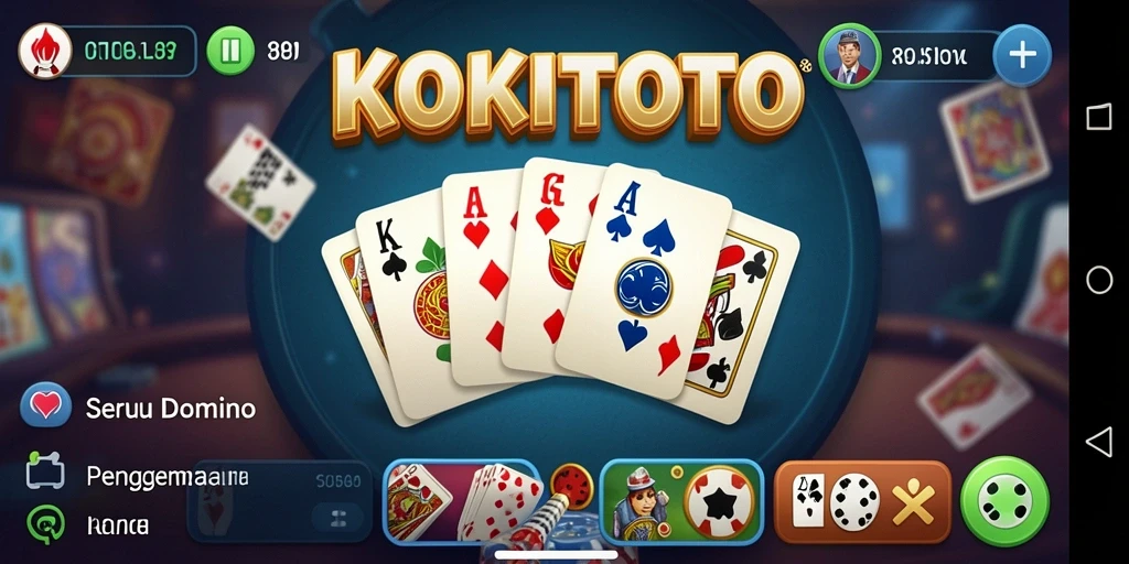 Screenshot gameplay KOKITOTO menampilkan suasana bermain Domino yang seru.