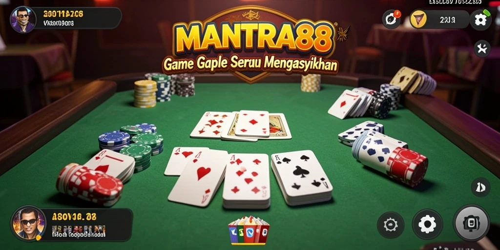 Tampilan gameplay seru Gaple MANTRA88 dengan interaksi pemain yang menyenangkan.