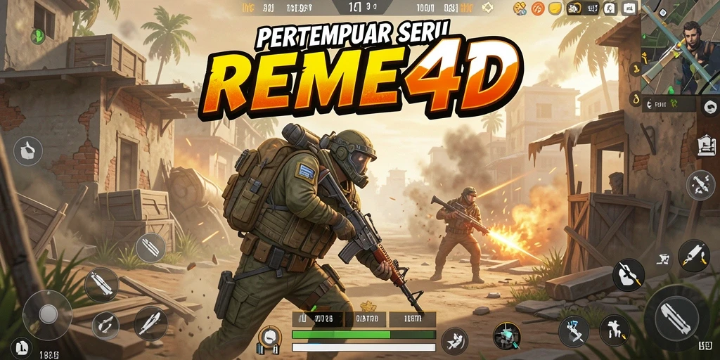 Tampilan gameplay seru dalam pertempuran Battle Royale MEME4D.