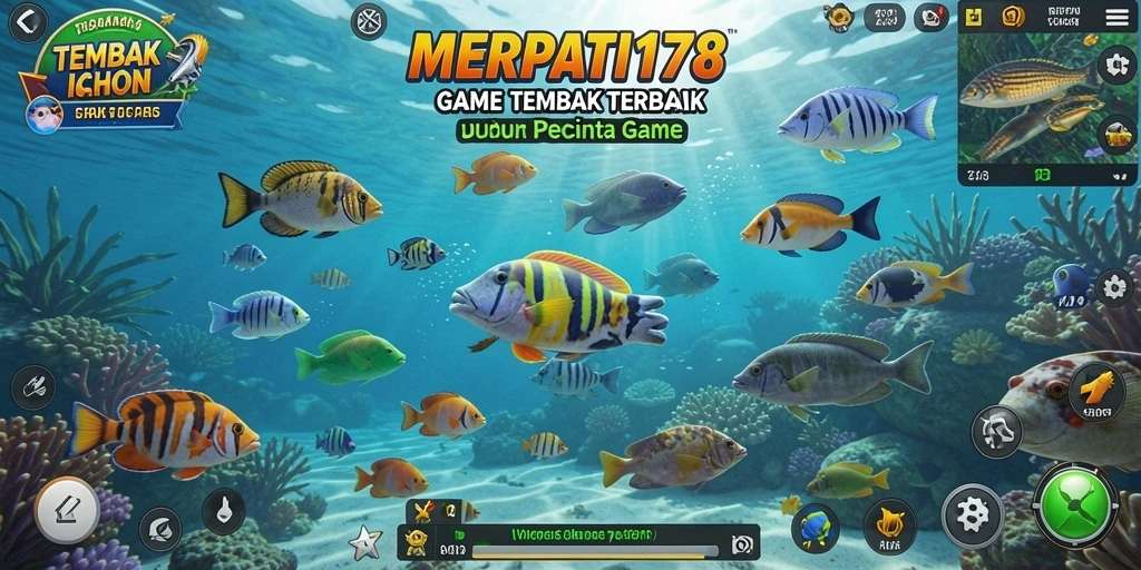 Tangkapan layar gameplay MERPATI178 menampilkan aksi tembak ikan yang seru.