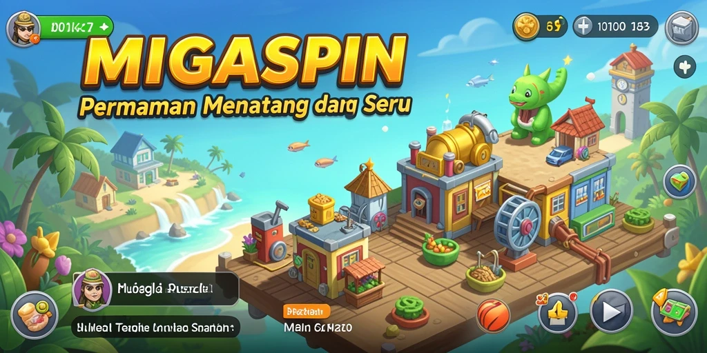 Tampilan gameplay seru dari MIGASPIN dengan berbagai puzzle menantang.