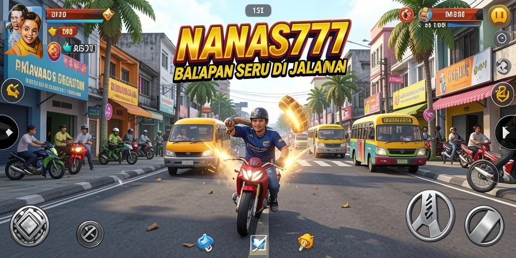 Tampilan gameplay seru balapan di NANAS777.