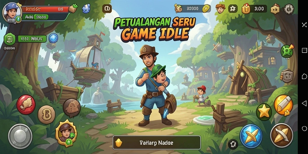 Screenshot gameplay RI188 menunjukkan karakter yang sedang mengumpulkan sumber daya.