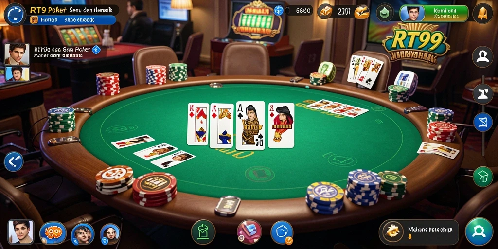 Tampilan gameplay Poker yang mengasyikkan dan menantang.