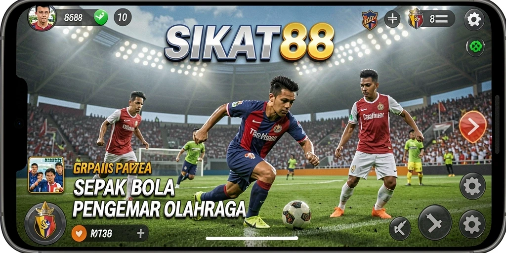 Tangkapan layar SIKAT88 menampilkan aksi seru pertandingan sepak bola.