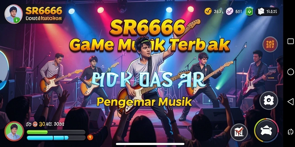 Screenshot SR6666 menunjukkan gameplay yang mengasyikkan dengan berbagai lagu.
