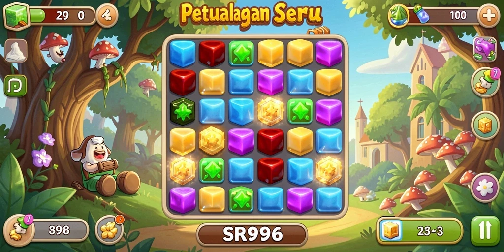 Tampilan gameplay menarik dalam permainan Match-3 SR996.