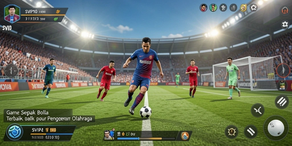 Tampilkan aksi seru dari gameplay sepak bola yang mendebarkan.