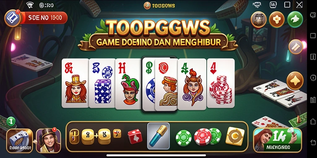 Screenshot gameplay TOOPGWS menunjukkan keseruan bermain domino bersama teman.